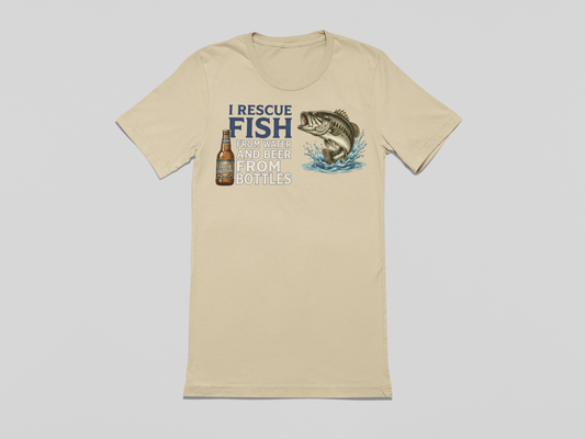 The Rescuer (of Fish and Beer) - Witty Fishing and Beer Tee