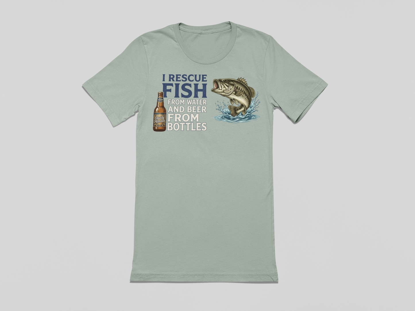 The Rescuer (of Fish and Beer) - Witty Fishing and Beer Tee