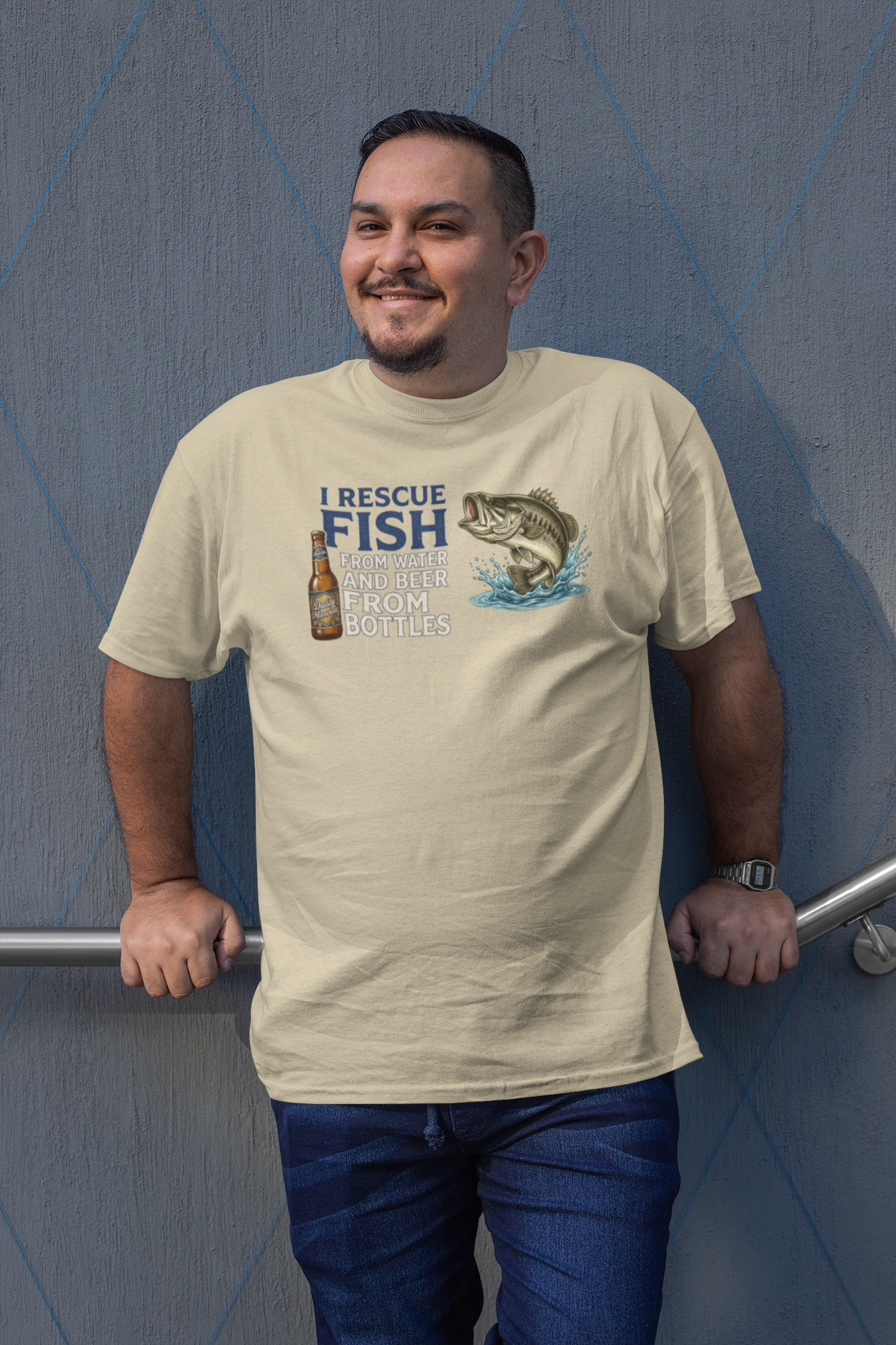 The Rescuer (of Fish and Beer) - Witty Fishing and Beer Tee